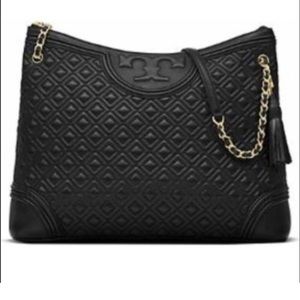 Tory Burch Fleming Black quilted purse